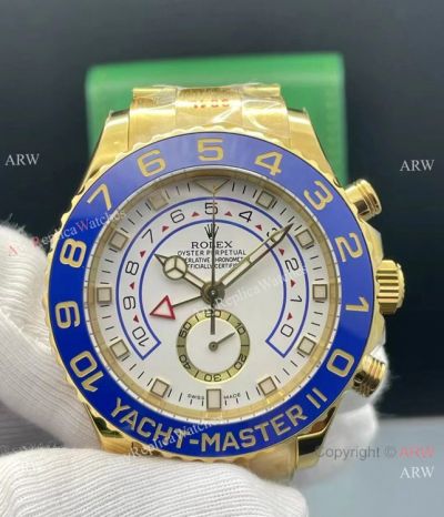 NEW! Swiss Rolex Yacht master II 42MM GM Factory 4161 Movement Watch Yellow Gold Case